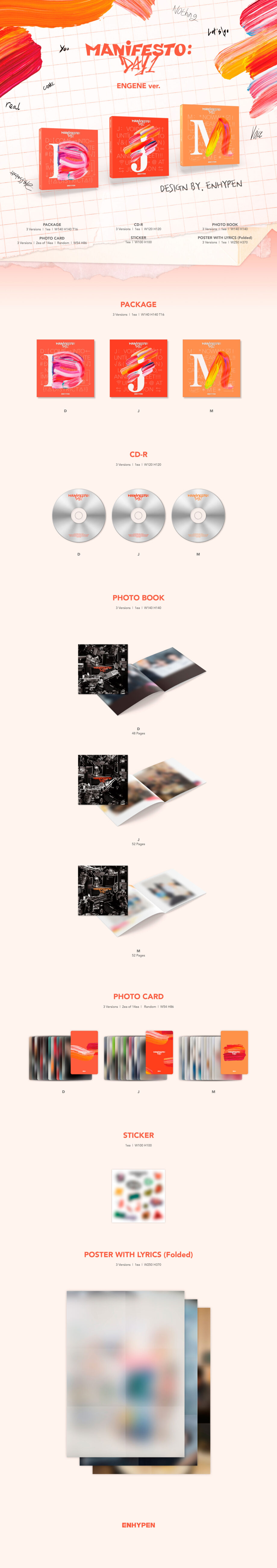ENHYPEN - 3RD MINI ALBUM [MANIFESTO : DAY 1] (ENGENE ver.)