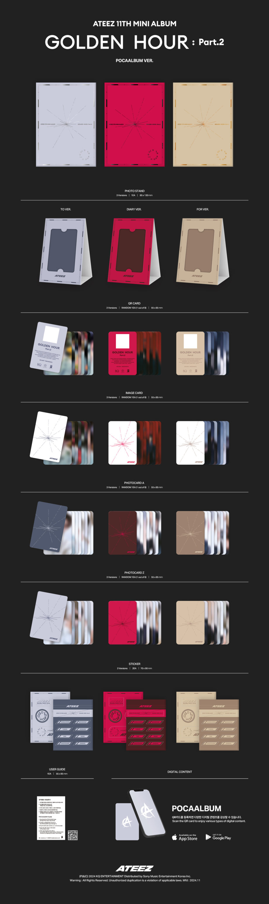 ATEEZ - 11th Mini Album [GOLDEN HOUR : Part.2] (POCA Ver.)