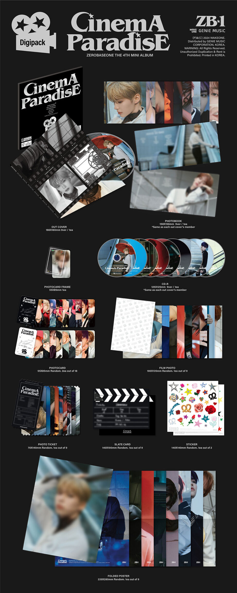 ZEROBASEONE - 4TH MINI ALBUM [CINEMA PARADISE] (Digipack Ver.)