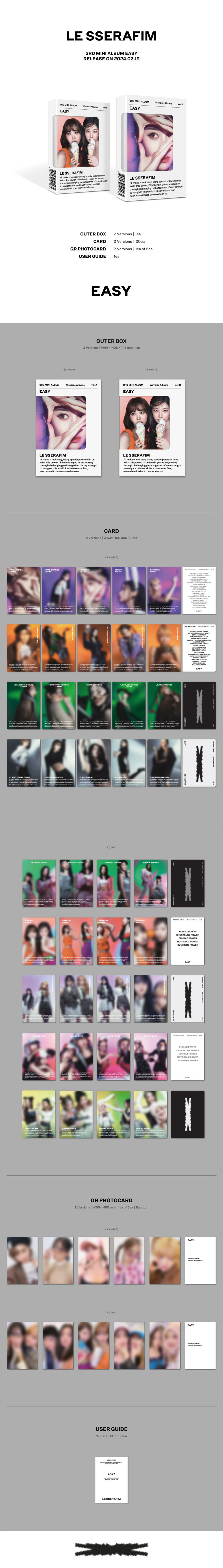 LE SSERAFIM - 3RD MINI ALBUM [EASY] (Weverse Ver.)