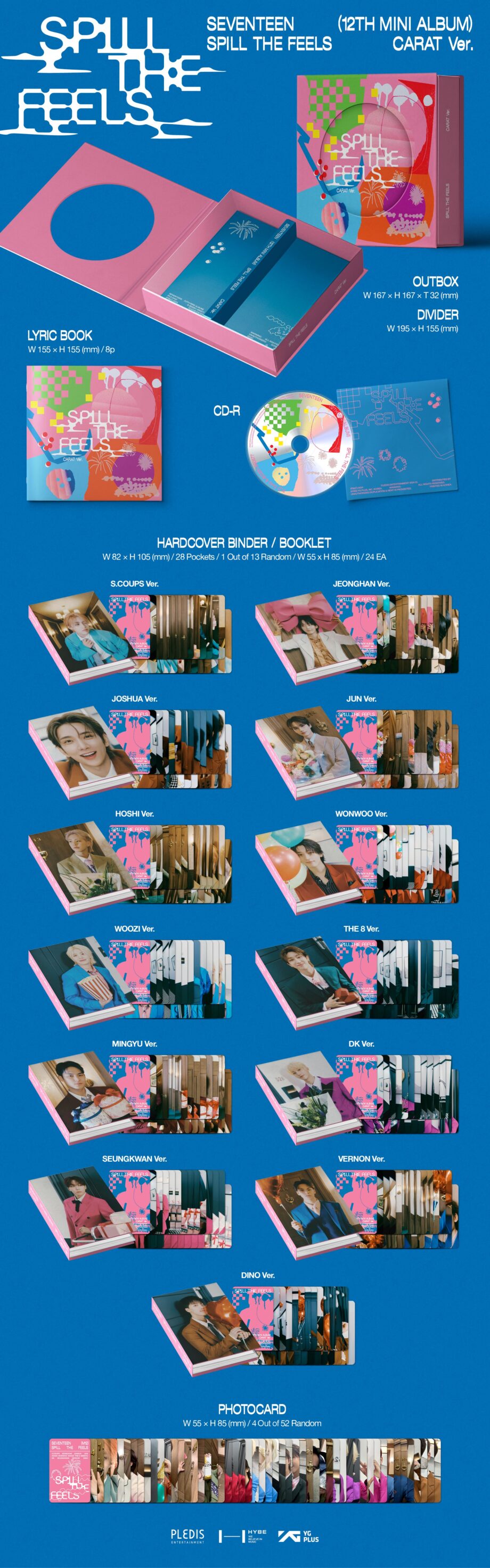 SEVENTEEN - 12th Mini Album [SPILL THE FEELS] (CARAT Ver.) (13 TYPE Random)