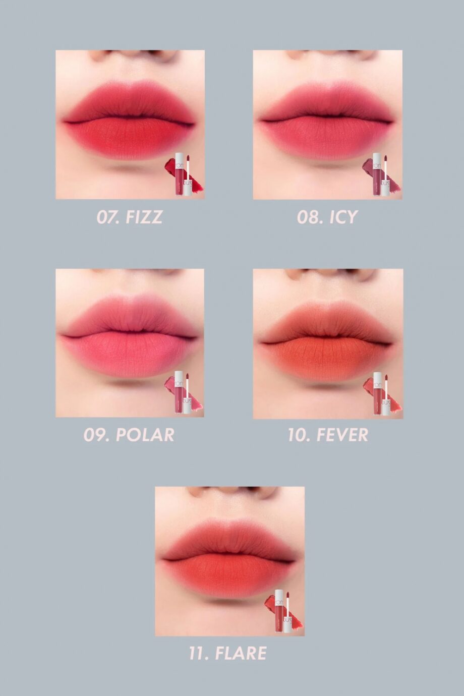 [rom&nd] Zero Velvet Tint [#01~08]