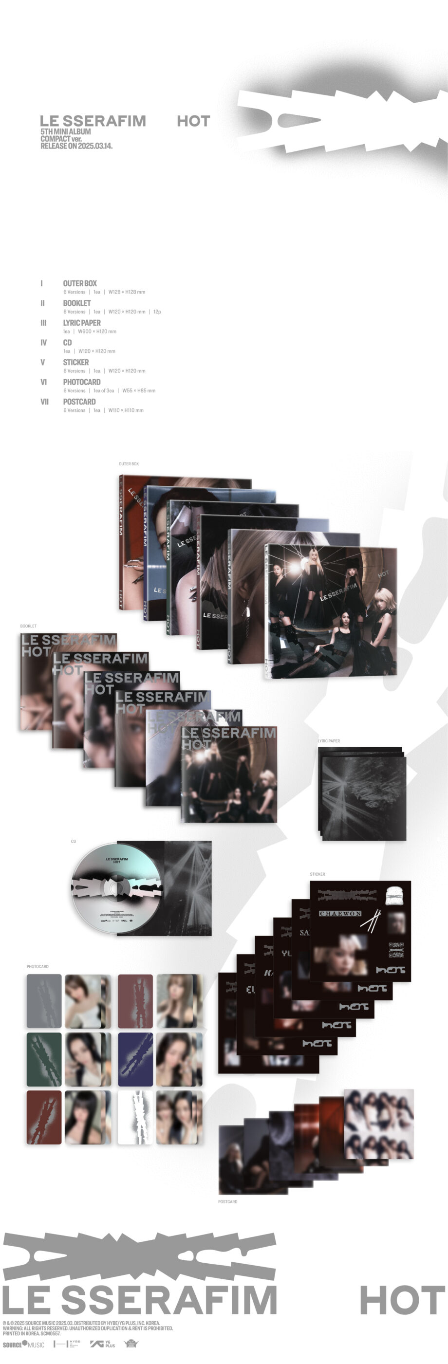 LE SSERAFIM - 5th mini album 'HOT' (COMPACT ver.)