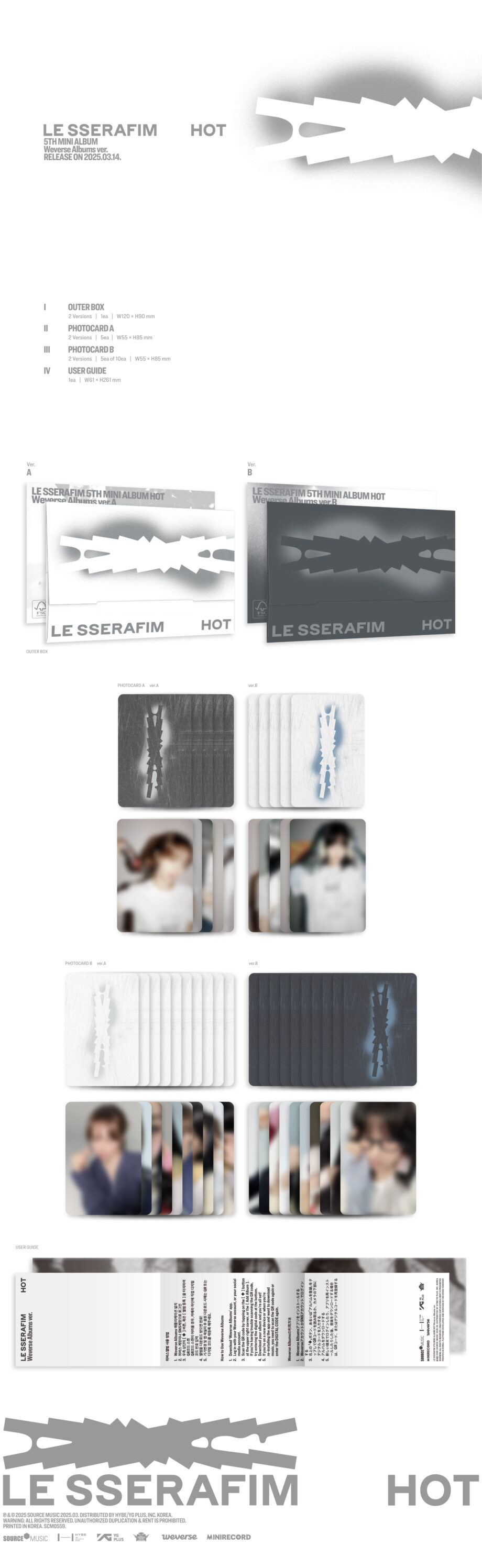 LE SSERAFIM - 5th mini album 'HOT' (Weverse Albums ver.)