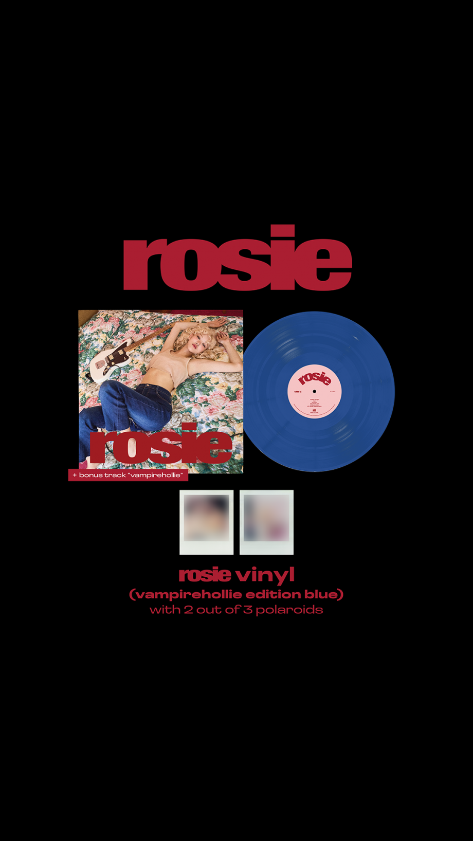 ROSÉ (BLACKPINK) - 1st Studio Album [rosie] vinyl (vampirehollie edition blue)