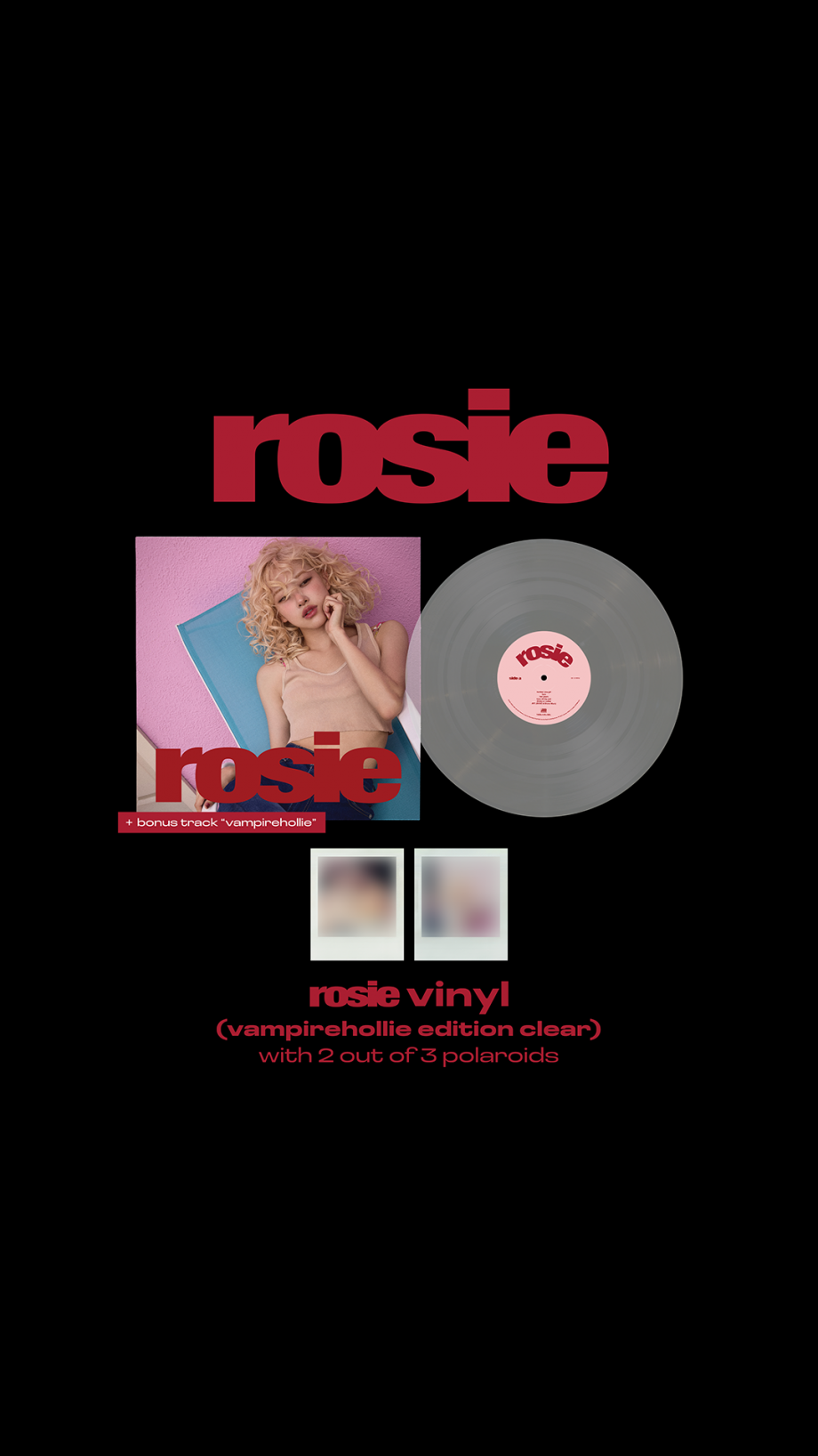 ROSÉ (BLACKPINK) - 1st Studio Album [rosie] vinyl (vampirehollie edition clear)