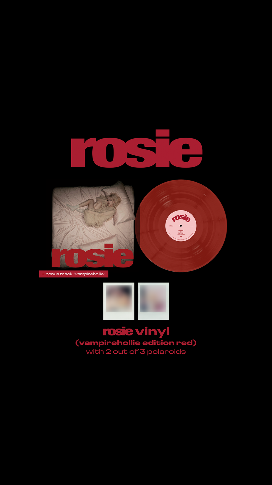 ROSÉ (BLACKPINK) - 1st Studio Album [rosie] vinyl (vampirehollie edition red)