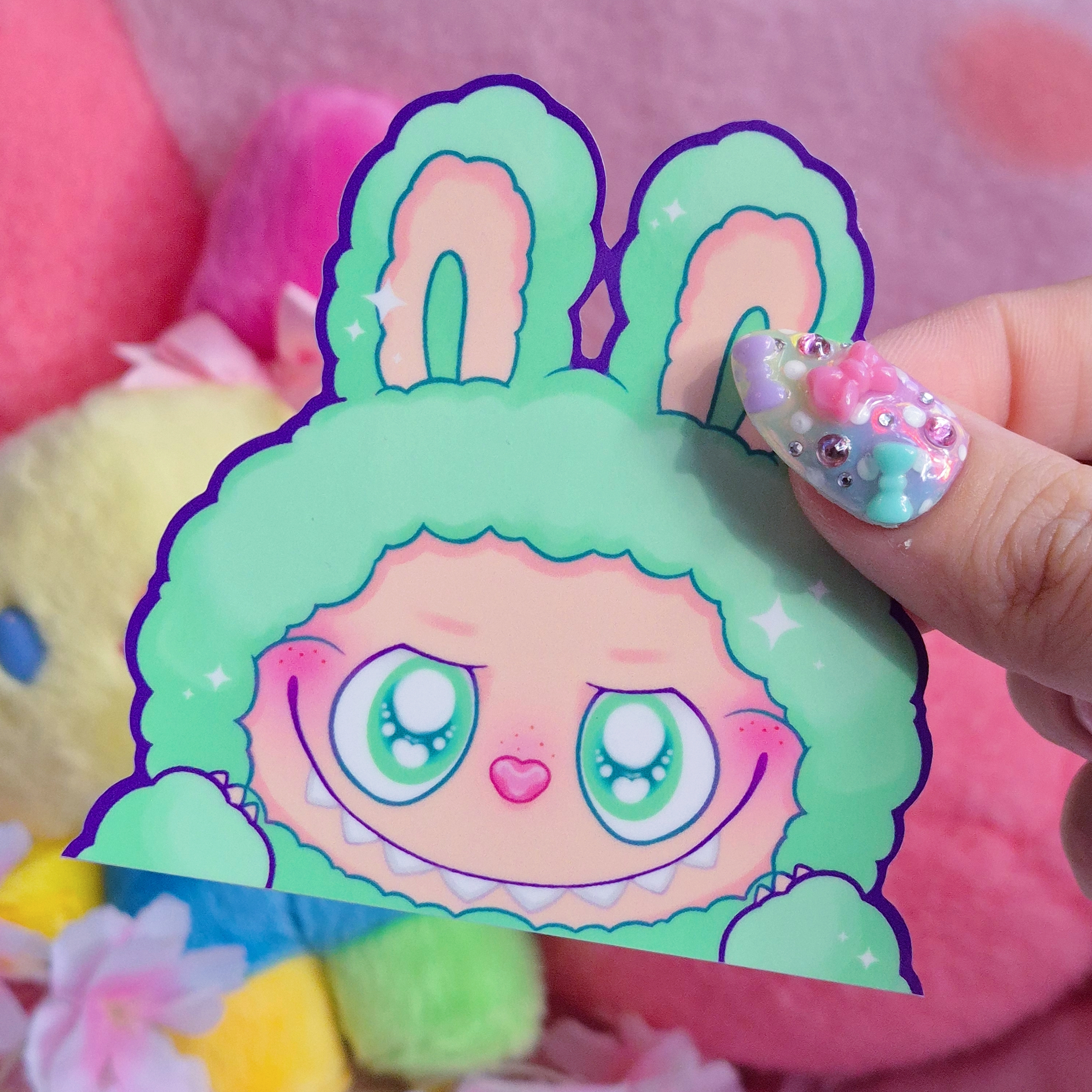 [By Minabytes] Mint Labubu Car Peeker Decal