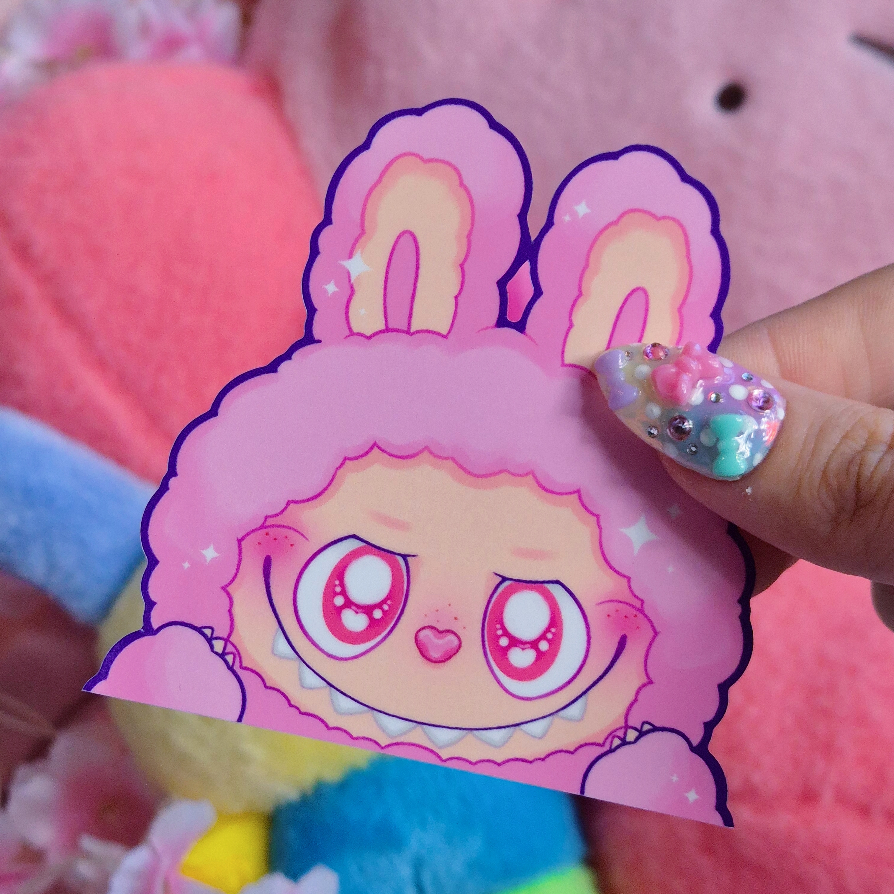 [By Minabytes] Pink Labubu Car Peeker Decal
