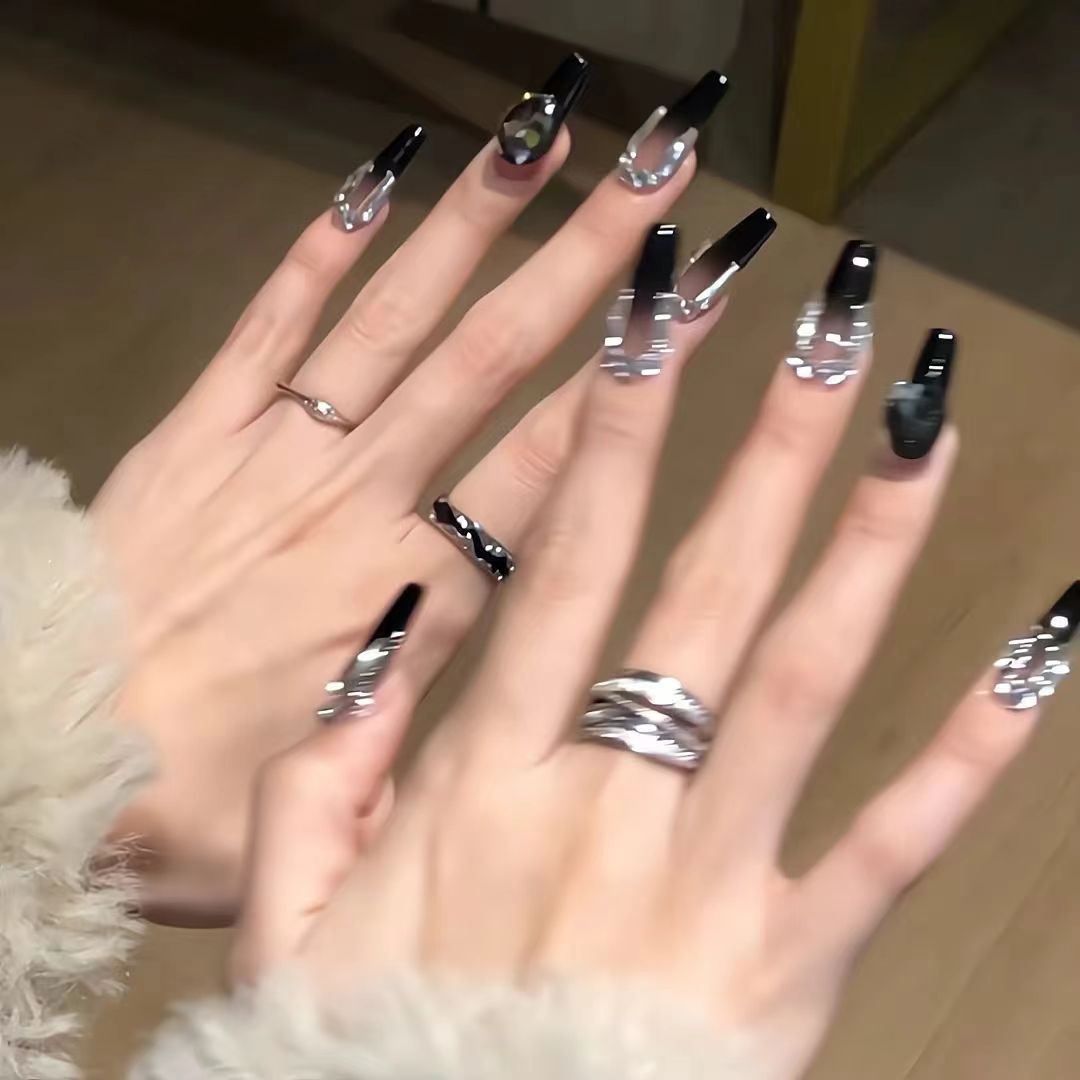 Midnight Crystal Press-On Nails