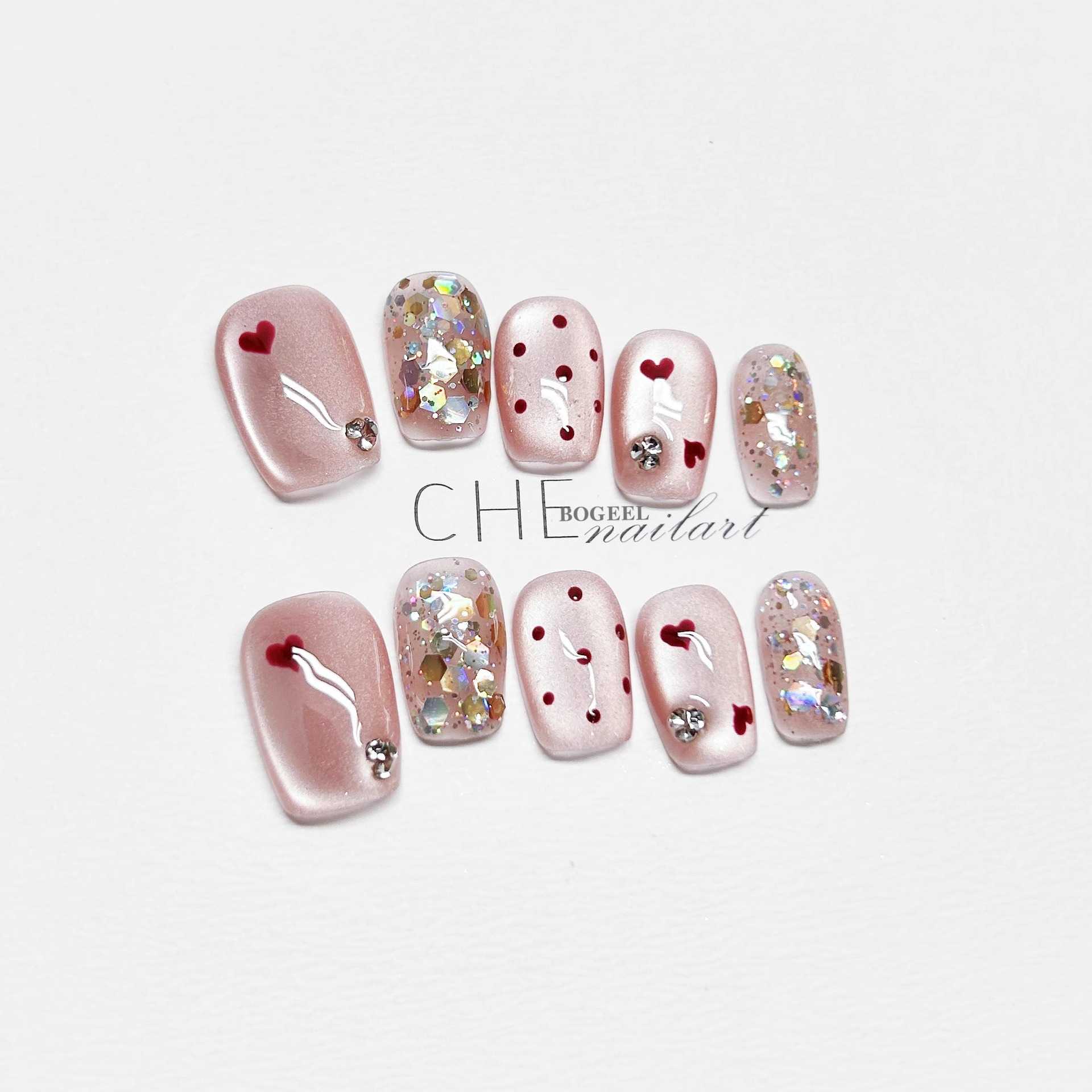 Lovely Glitter Press-On Nails