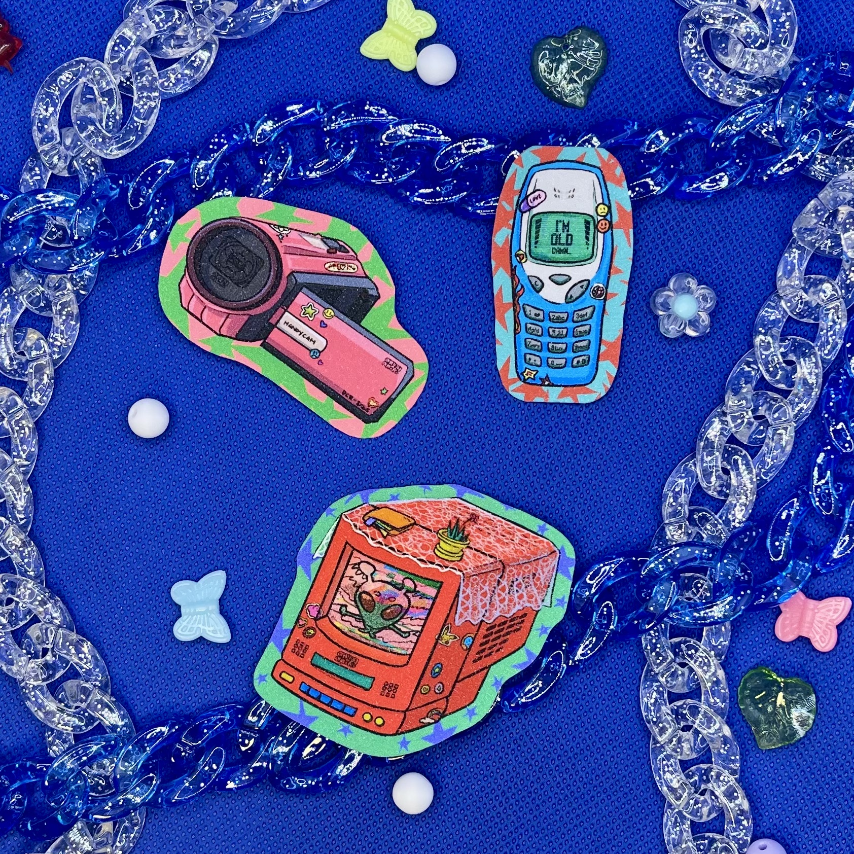 [By AnyxAnik!] Nostalgia Sticker Pack - Nokia, Television, VideoCam