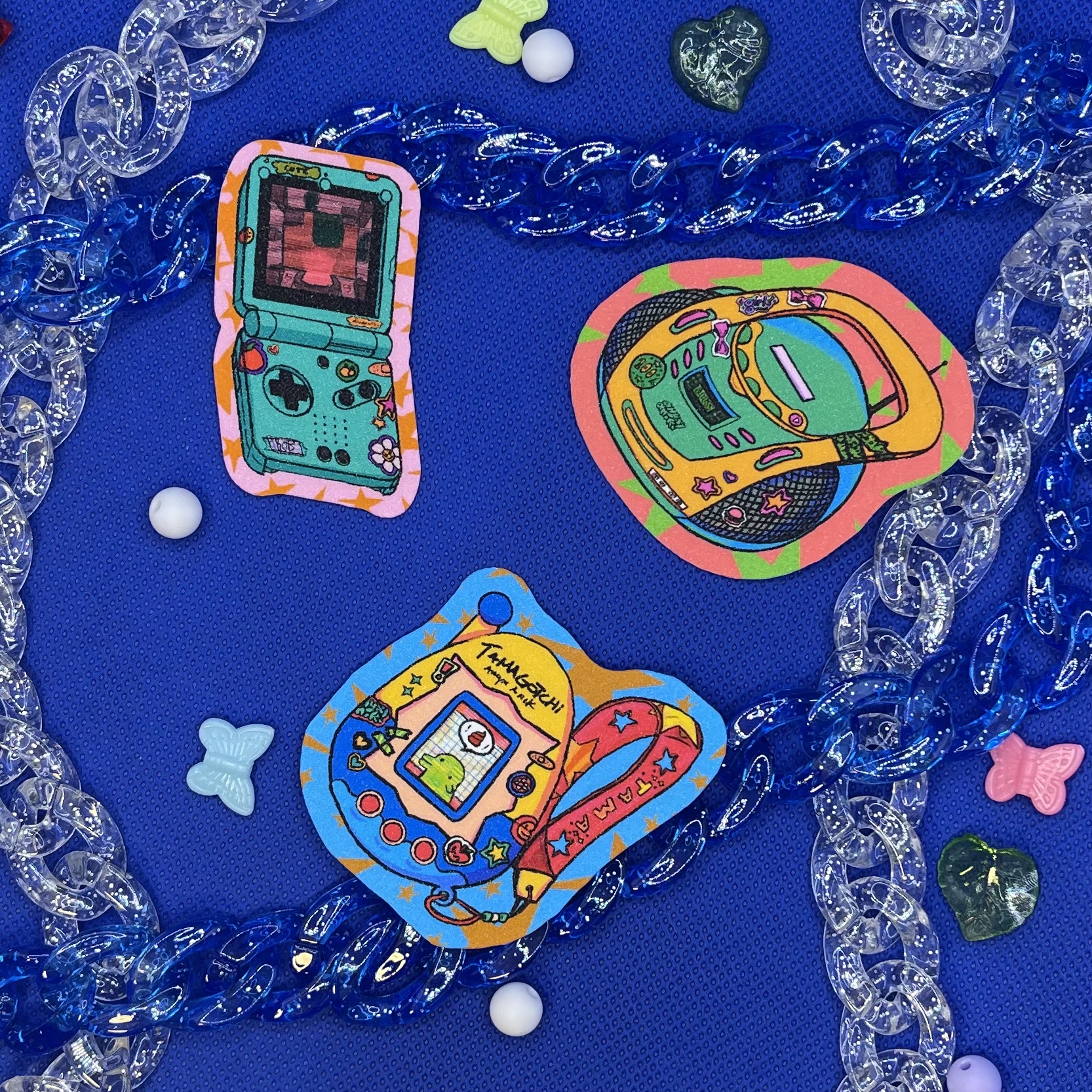 [By AnyxAnik!] Nostalgia Sticker Pack - Tamagotchi, Radio Player, Gameboy