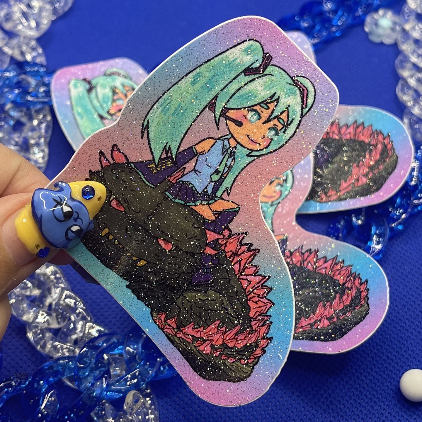 [By AnyxAnik!] Hatsune Miku Vinyl Sticker - Godzilla