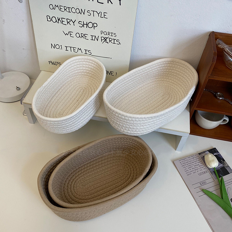 Nordic Cotton Rope Storage Basket – Oval (Brown)