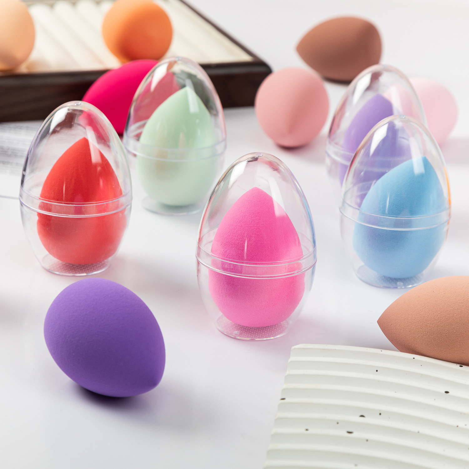 Egg-Shaped Makeup Sponge Puff with Case